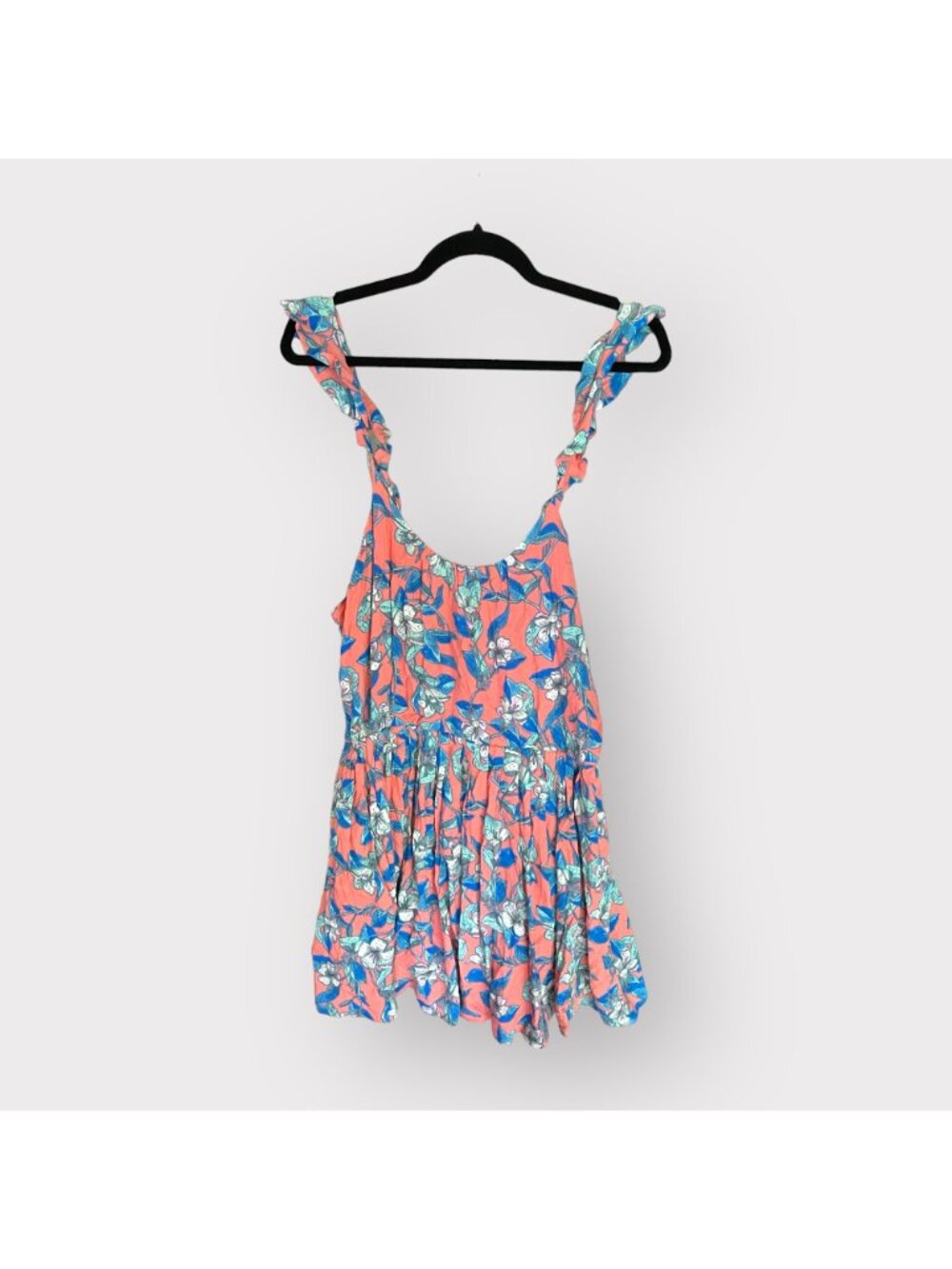 Free People Size M Orange Combo Dear You Floral Sleeveless A-Line Mini Dress - Picture 2 of 13